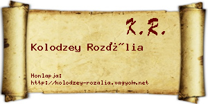 Kolodzey Rozália névjegykártya